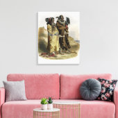 Sih-Chida and Mahchsi-Karehde,マンダンインディアン, pla キャンバスプリント (インサイチュ (リビング))