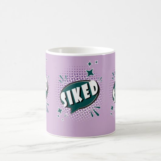 SIKED漫画音声バブルミームラベおもしろいンダー コーヒーマグカップ (中央)