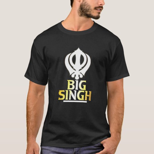 Sikh Khanda Big Singh Punjabi Tシャツ (正面)