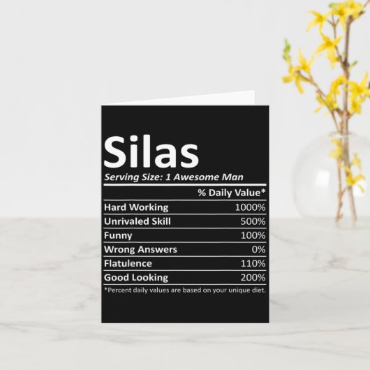 Silas Nutrition Funny Birthday D Name G  カード (黄色い花)