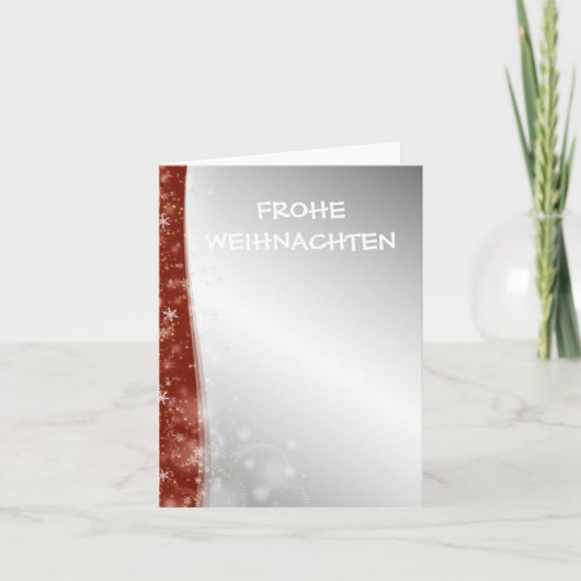 Silber rote Weihnachts Grusskarte シーズンカード (正面)