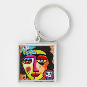 SilberZweigArts著紫色の砂糖Sull Frida キーホルダー