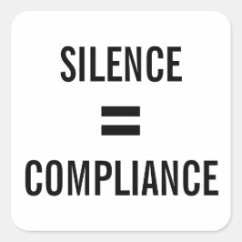 SILENCE =コンプライアンスはっきりしたブラック文字抗議 スクエアシール