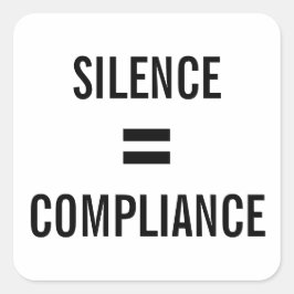 SILENCE =コンプライアンスはっきりしたブラック文字抗議 スクエアシール