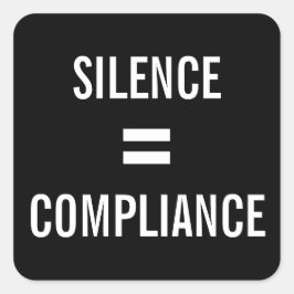 SILENCE =黒い抗議はっきりしたに対するコンプライアンス(法令遵守) スクエアシール