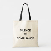 Silence Equals Compliance はっきりした Repeat Two-sided トートバッグ (裏面)
