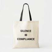 Silence Equals Compliance はっきりした Repeat Two-sided トートバッグ (正面)