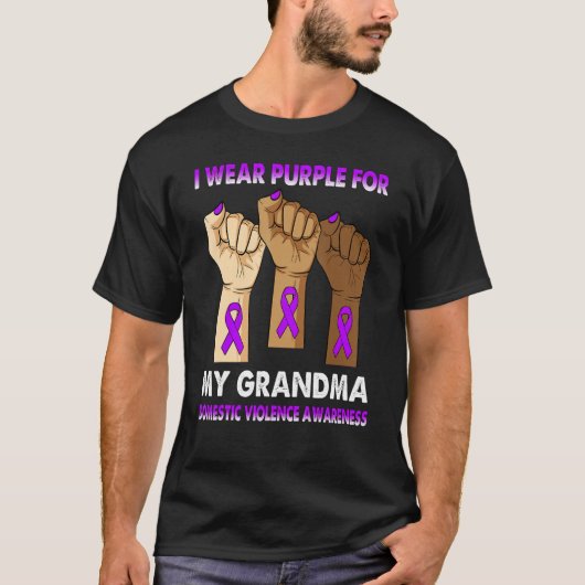Silence Hand I Wear Purple For My Grandma Domestic Tシャツ (正面)