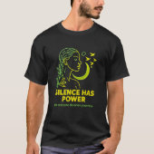 SILENCE HAS POWER  - neon minimalist Basic T-Shirt Tシャツ (正面)