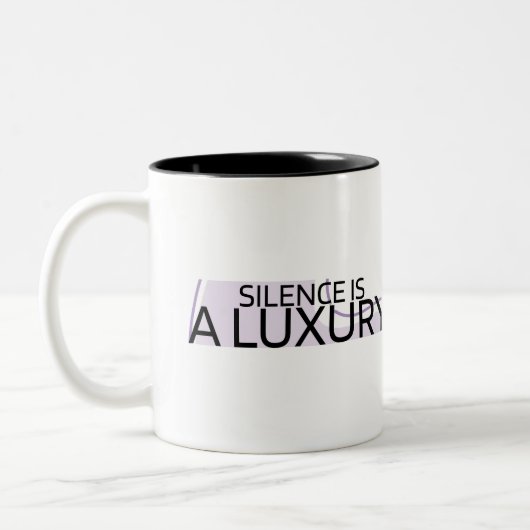 Silence is a Luxury Minimalist Two-Tone Mug ツートーンマグカップ (左)