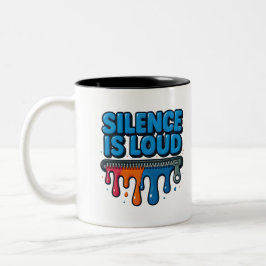 Silence Is Loud Bold Typography Art Mug ツートーンマグカップ