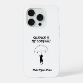 Silence Is My Comfort – Editable Quote Cat iPhone  15 Proケース