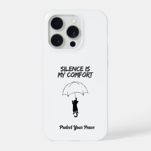 Silence Is My Comfort – Editable Quote Cat iPhone  iPhoneケース (裏面)