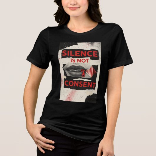 Silence Is Not Consent Awareness Shirt トライブレンドＴシャツ (正面)