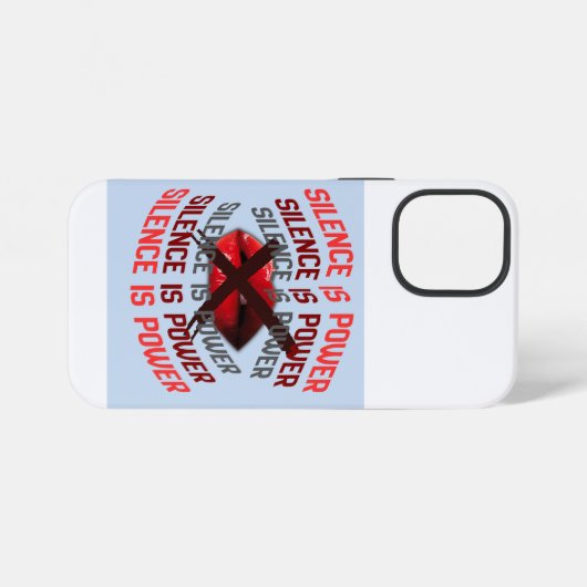 Silence Is Power Bold Typography Art iPhoneケース (裏面横)