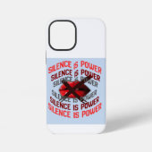 Silence Is Power Bold Typography Art iPhoneケース (裏面)