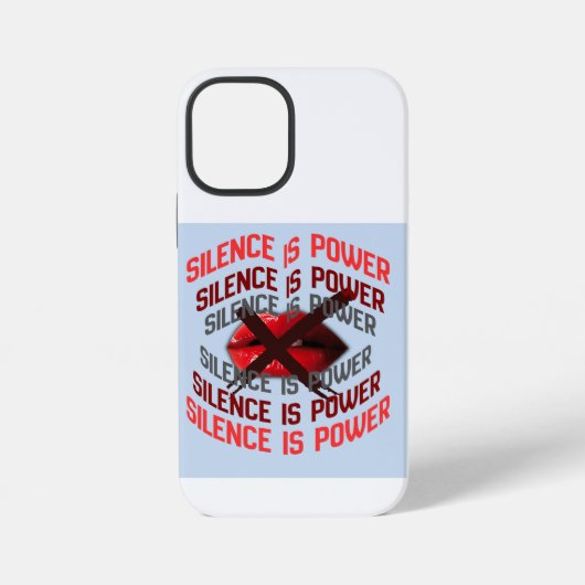 Silence Is Power Bold Typography Art iPhoneケース (裏面)