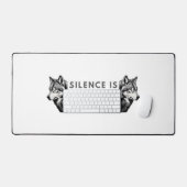 Silence Is The Best Answer – Minimalist Quote Mous デスクマット (キーボード&マウス)