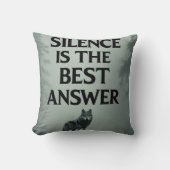 Silence Is The Best Answer – Wolf Throw Pillow for クッション (正面)