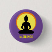 SILENCE Meditation & Buddha (Vipassana) 缶バッジ (正面)