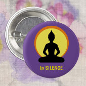 SILENCE Meditation & Buddha (Vipassana) 缶バッジ