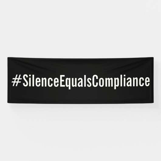 #SilenceEqualsComplianceデモ3月 横断幕 (横)