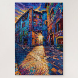Silent Alley Colorful Assisi Art Jigsaw Puzzle ジグソーパズル