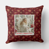 Silent Angel Red Gold Christmas Gift Pillow クッション (裏面)
