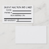 Silent Auction Bid Card (White) BRITISH POUND 名刺 (正面/裏面)
