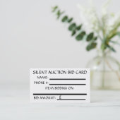 Silent Auction Bid Card (White) BRITISH POUND 名刺 (スタンド正面)