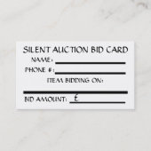 Silent Auction Bid Card (White) BRITISH POUND 名刺 (正面)