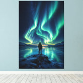 Silent Awakening – Aurora Borealis Canvas Print キャンバスプリント (インサイチュ (ウッドフロア))