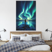 Silent Awakening – Aurora Borealis Canvas Print キャンバスプリント (インサイチュ (寝室))