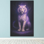 Silent Awakening White Tiger – Blue Spirit Core キャンバスプリント (インサイチュ (ウッドフロア))