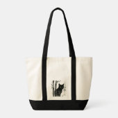 【Silent Bamboo Cat – Minimal Zen Tote Bag】 トートバッグ (裏面)