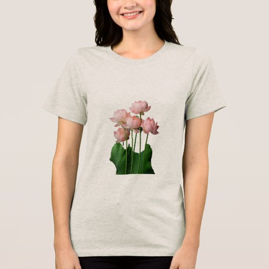 Silent Bloom Lotus in Stillness Grace Rising Seren トライブレンドTシャツ (正面)