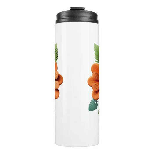 Silent Bloom Sculpted Petals Floral Reverie Ember  タンブラー (正面)