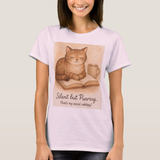 Silent but Purring  – Cozy Cat Lover S Tシャツ