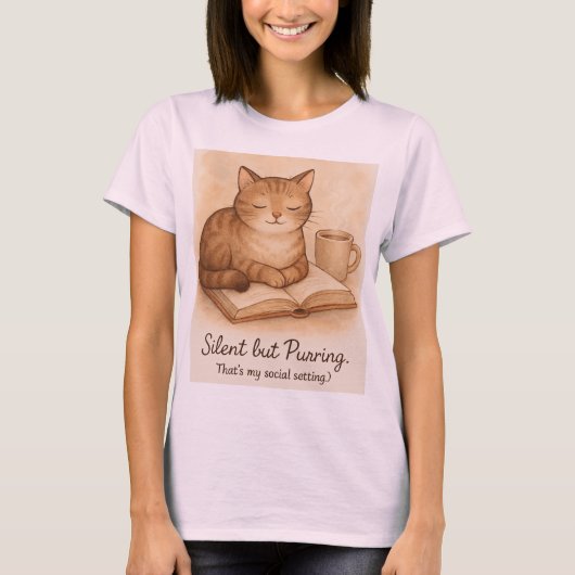 Silent but Purring  – Cozy Cat Lover S Tシャツ (正面)