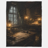 Silent Cabin — Pirate Ship Interior Scene フリースブランケット (正面)