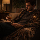 Silent Cabin — Pirate Ship Interior Scene フリースブランケット