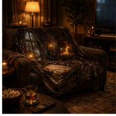 Silent Cabin — Pirate Ship Interior Scene フリースブランケット