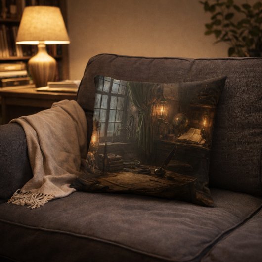 Silent Cabin — Pirate Ship Interior Throw Pillow クッション