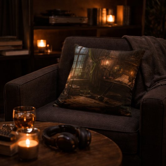 Silent Cabin — Pirate Ship Interior Throw Pillow クッション