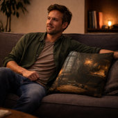 Silent Cabin — Pirate Ship Interior Throw Pillow クッション