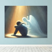  Silent Comfort Angel of Light Spiritual Healing キャンバスプリント (インサイチュ (ウッドフロア))