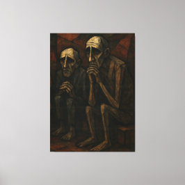Silent Companions" | Cubist & Expressionist . キャンバスプリント
