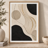 Silent Current | Minimal Abstract Plaster Art Prin ポスター