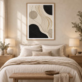 Silent Current | Minimal Abstract Plaster Art Prin ポスター