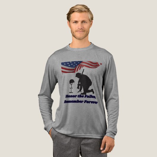 Silent fields of honor grey トライブレンドTシャツ (正面全体)